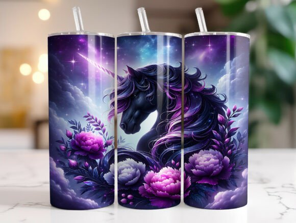 Celestial Unicorn Graphics for Tumbler Wraps