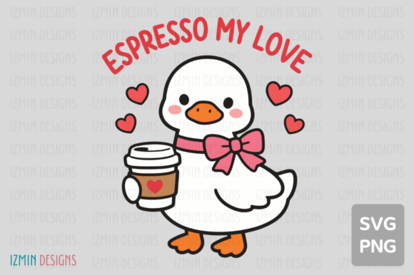 Espresso My Love Cute Goose SVG PNG: Graphics & Illustrations Review