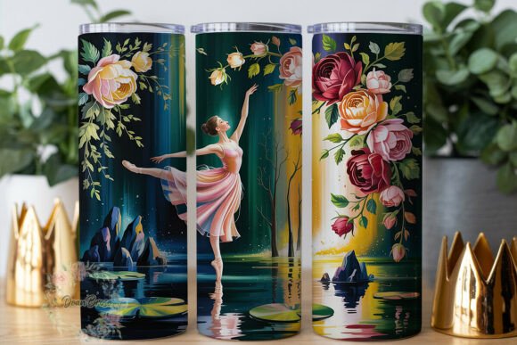 Ethereal Ballerina Rose Graphics for Tumbler Wraps