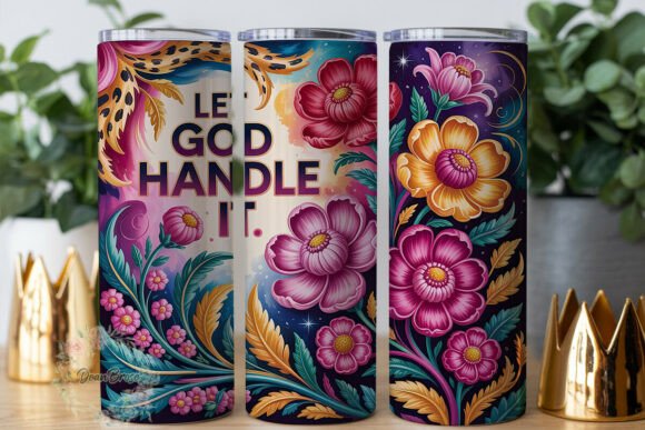 Floral Leopard Faith 20oz Tumbler Wrap Graphics