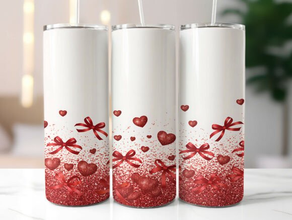 Glitter Valentine Coquette Heart Tumbler Graphics & Wraps