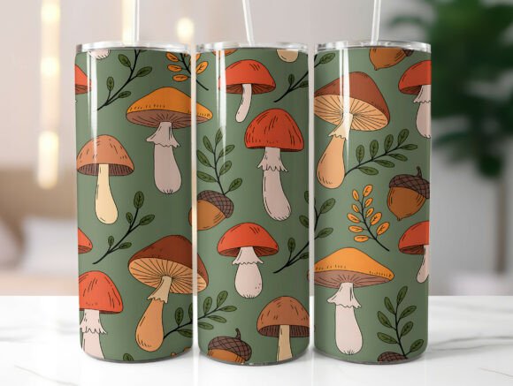 Rustic Mushroom 20oz Tumbler Wrap Graphics