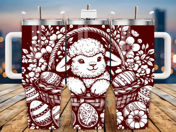 Sheep Easter Egg Pattern Graphics for Crafts