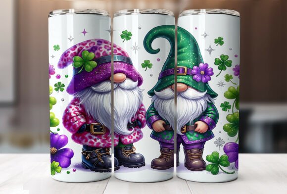 St Patrick's Day Gnome 20oz Tumbler Wrap Graphics