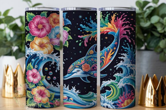 Vibrant Ocean Dream 20oz Tumbler Wrap Graphics