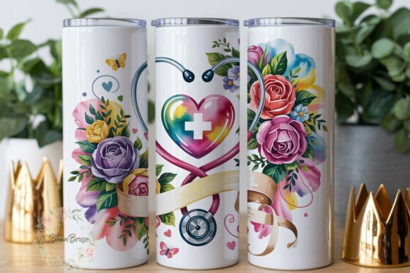 Watercolor Nurse Stethoscope Tumbler Graphics Review