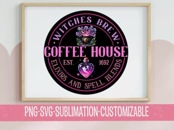 Witches Brew Coffee House SVG PNG: Graphics for T-Shirt Designs